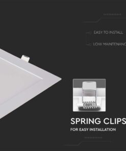 LED Πάνελ Τετράγωνο Χωνευτό 18W V-TAC 120° 1400lm 22.5X22.5cm Θερμό 3000K – 214869