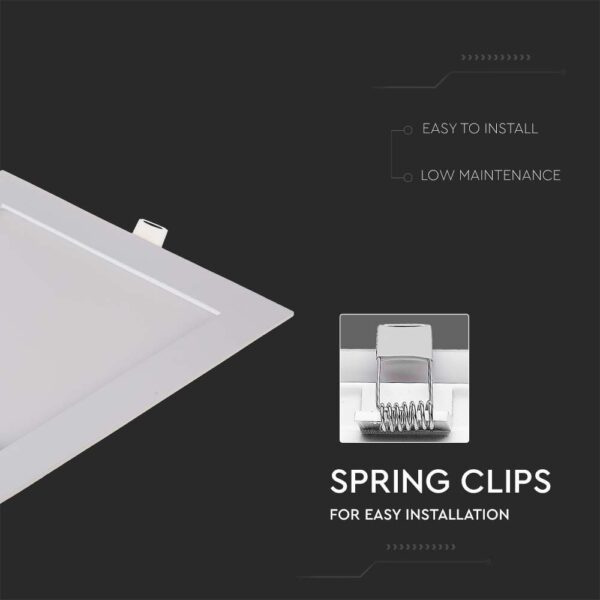LED Πάνελ Τετράγωνο Χωνευτό 18W V-TAC 120° 1400lm 22.5X22.5cm Θερμό 3000K – 214869