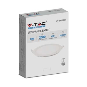 LED Πάνελ Στρογγυλό 24W V-TAC Θερμό Λευκό 3000K – 214872