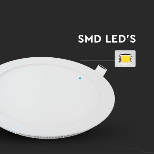 LED Πάνελ Στρογγυλό 24W V-TAC Θερμό Λευκό 3000K – 214872