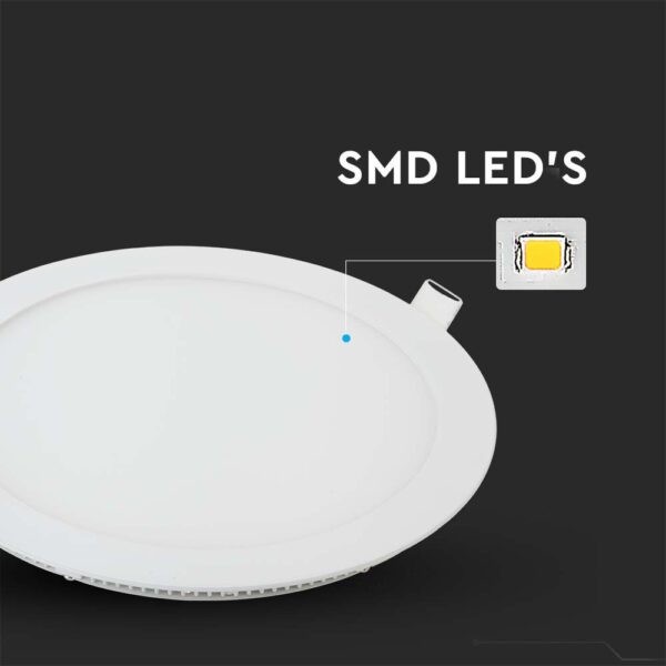 LED Πάνελ Στρογγυλό 24W V-TAC Θερμό Λευκό 3000K – 214872