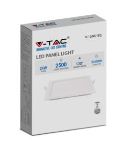 LED Πάνελ Τετράγωνο Χωνευτό 24W 30x30cm V-TAC 2500lm Ψυχρό Λευκό 6400K – 214889