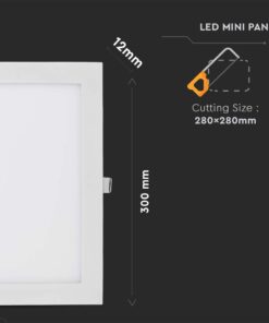 LED Πάνελ Τετράγωνο Χωνευτό 24W 30x30cm V-TAC 2500lm Ψυχρό Λευκό 6400K – 214889