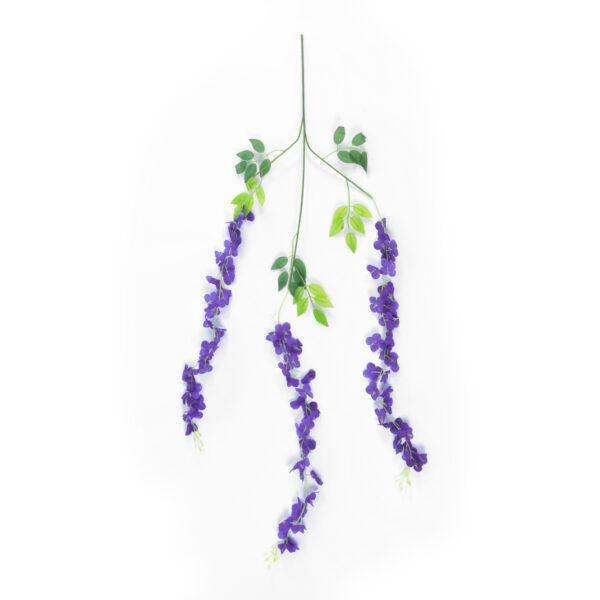 GloboStar® Artificial Garden VIOLET WISTERIA FLOWER BRANCH 21509 Σετ 12 Τεχνητά Διακοσμητικά κλαδιά Βιστέριας Βιολετί Φ45 x Υ120cm