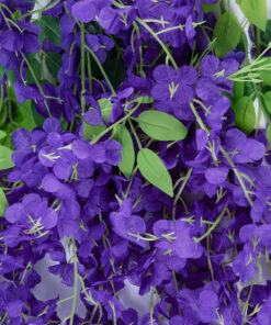 GloboStar® Artificial Garden VIOLET WISTERIA FLOWER BRANCH 21509 Σετ 12 Τεχνητά Διακοσμητικά κλαδιά Βιστέριας Βιολετί Φ45 x Υ120cm