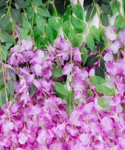 GloboStar® Artificial Garden PURPLE WISTERIA FLOWER BRANCH 21510 Σετ 12 Τεχνητά Διακοσμητικά κλαδιά Βιστέριας Μωβ Φ45 x Υ120cm