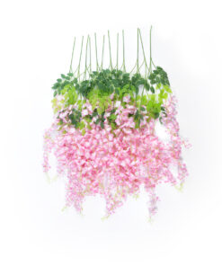 GloboStar® Artificial Garden PALE PINK WISTERIA FLOWER BRANCH 21511 Σετ 12 Τεχνητά Διακοσμητικά κλαδιά Βιστέριας Απαλό Ροζ Φ45 x Υ120cm