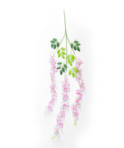 GloboStar® Artificial Garden PALE PINK WISTERIA FLOWER BRANCH 21511 Σετ 12 Τεχνητά Διακοσμητικά κλαδιά Βιστέριας Απαλό Ροζ Φ45 x Υ120cm