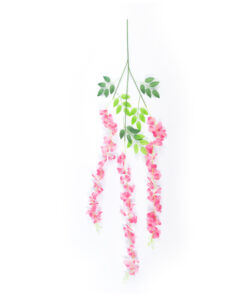 GloboStar® Artificial Garden HOT PINK WISTERIA FLOWER BRANCH 21512 Σετ 12 Τεχνητά Διακοσμητικά κλαδιά Βιστέριας Έντονο Ροζ Φ45 x Υ120cm