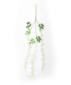GloboStar® Artificial Garden WHITE WISTERIA FLOWER BRANCH 21513 Σετ 12 Τεχνητά Διακοσμητικά κλαδιά Βιστέριας Λευκό Φ45 x Υ120cm