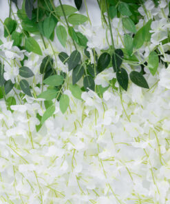 GloboStar® Artificial Garden WHITE WISTERIA FLOWER BRANCH 21513 Σετ 12 Τεχνητά Διακοσμητικά κλαδιά Βιστέριας Λευκό Φ45 x Υ120cm
