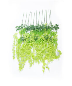 GloboStar® Artificial Garden GREEN WISTERIA FLOWER BRANCH 21514 Σετ 12 Τεχνητά Διακοσμητικά κλαδιά Βιστέριας Πράσινο Φ45 x Υ120cm