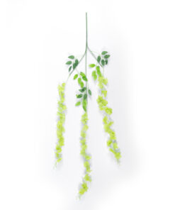 GloboStar® Artificial Garden GREEN WISTERIA FLOWER BRANCH 21514 Σετ 12 Τεχνητά Διακοσμητικά κλαδιά Βιστέριας Πράσινο Φ45 x Υ120cm