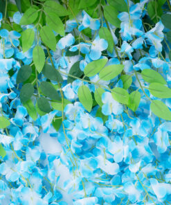 GloboStar® Artificial Garden BLUE WISTERIA FLOWER BRANCH 21515 Σετ 12 Τεχνητά Διακοσμητικά κλαδιά Βιστέριας Μπλέ Φ45 x Υ120cm