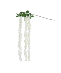 GloboStar® Artificial Garden WHITE WISTERIA FLOWER BRANCH 21516 Τεχνητό Διακοσμητικό κλαδί Βιστέρια Λευκό Φ45 x Υ164cm
