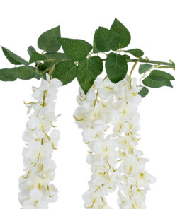 GloboStar® Artificial Garden WHITE WISTERIA FLOWER BRANCH 21516 Τεχνητό Διακοσμητικό κλαδί Βιστέρια Λευκό Φ45 x Υ164cm