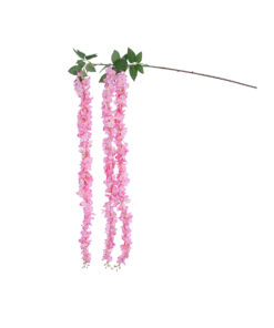 GloboStar® Artificial Garden PINK WISTERIA FLOWER BRANCH 21518 Τεχνητό Διακοσμητικό κλαδί Βιστέρια Ροζ Φ45 x Υ164cm