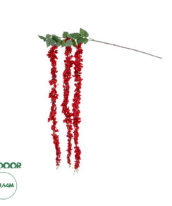 GloboStar® Artificial Garden RED WISTERIA FLOWER BRANCH 21519 Τεχνητό Διακοσμητικό κλαδί Βιστέρια Κόκκινο Φ45 x Υ164cm