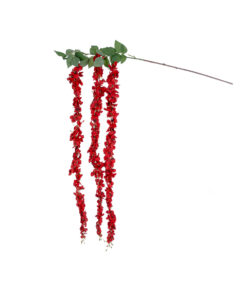 GloboStar® Artificial Garden RED WISTERIA FLOWER BRANCH 21519 Τεχνητό Διακοσμητικό κλαδί Βιστέρια Κόκκινο Φ45 x Υ164cm