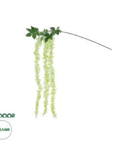 GloboStar® Artificial Garden GREEN WISTERIA FLOWER BRANCH 21520 Τεχνητό Διακοσμητικό κλαδί Βιστέρια Πράσινο Φ45 x Υ164cm