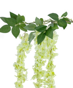 GloboStar® Artificial Garden GREEN WISTERIA FLOWER BRANCH 21520 Τεχνητό Διακοσμητικό κλαδί Βιστέρια Πράσινο Φ45 x Υ164cm