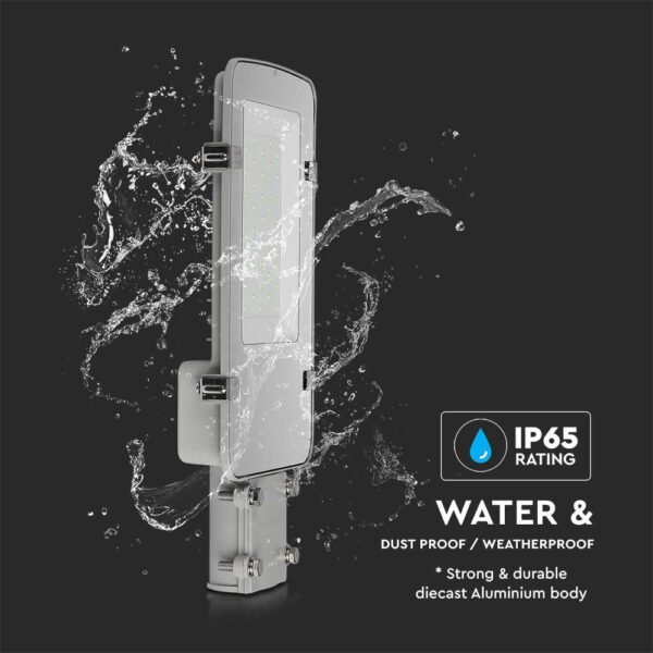 LED Φωτιστικό Δρόμου 50W V-TAC PRO Samsung Chip 110° 5000lm Γκρι Αδιάβροχο IP65 Φυσικό Λευκό 4000K – 215271