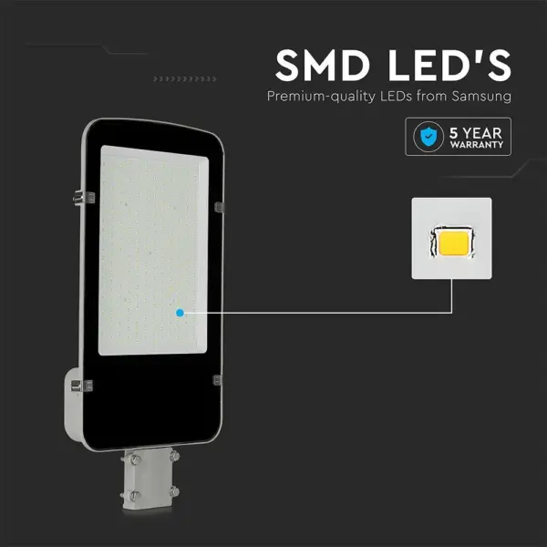 LED φωτιστικό δρόμου V-TAC PRO Samsung Chip 50W 6400Κ Γκρί σώμα – 21528