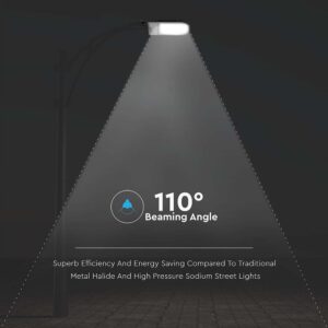 LED Φωτιστικό Δρόμου 100W V-TAC PRO Samsung Chip 110° 8400lm Γκρι Αδιάβροχο IP65 Ψυχρό 6400K – 21536