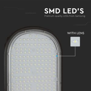 LED Φωτιστικό Δρόμου 100W V-TAC PRO Samsung Chip 110° 8400lm Γκρι Αδιάβροχο IP65 Ψυχρό 6400K – 21536
