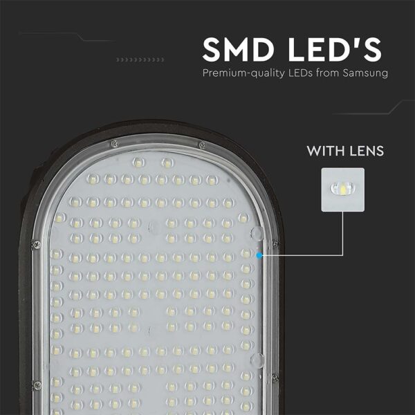 LED Φωτιστικό Δρόμου 100W V-TAC PRO Samsung Chip 110° 8400lm Γκρι Αδιάβροχο IP65 Ψυχρό 6400K – 21536