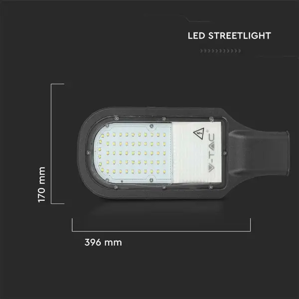 LED φωτιστικό δρόμου V-TAC PRO Samsung Chip 50W 4000Κ μαύρο σώμα   – 21539