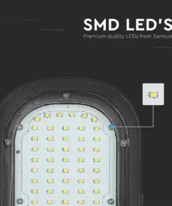 LED φωτιστικό δρόμου V-TAC PRO Samsung Chip 50W 4000Κ μαύρο σώμα – 21539