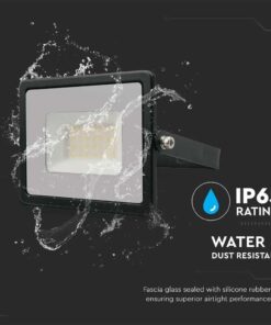LED Προβολέας 30W Μαύρος V-TAC IP65 110° 2510lm Ψυχρό Λευκό 6400K – 215954