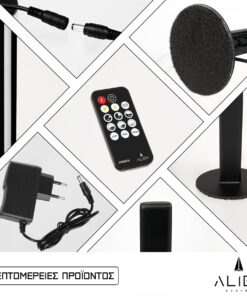 GloboStar® ALIEN-DIVA-BLACK-50-5 ALIEN Design DIVA Μοντέρνο Minimal Nordic Μεταλλικό Φωτιστικό Επιτραπέζιο – Πορτατίφ – Λαμπατέρ Μαύρο LED 8W 800lm με Ασύρματο Χειριστήριο RF & Dimmer IP20 Πράσινο Μ3 x Π1.6 x Υ50cm