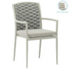 Garden armchair Moritz pakoworld aluminum gray-textilene gray-beige cushion 216-000008