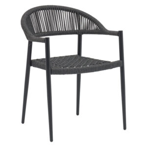 Garden armchair Freiburg pakoworld aluminum dark grey-PP grey 216-000014