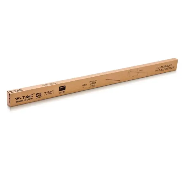 LED Γραμμικό Κρεμαστό Φωτιστικό 120cm Λευκό Linkable 40W V-TAC PRO Samsung Chip 4000lm 120° Ψυχρό   6400K – 21602