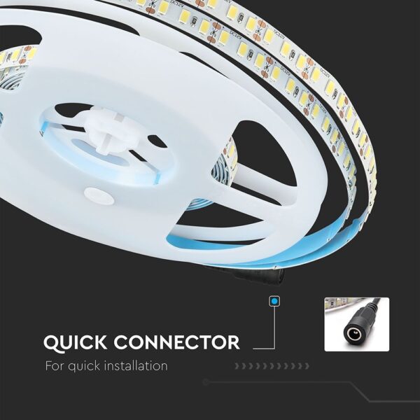 LED Ταινία 18W V-TAC Dimmable 2000lm/m CRI>95 Φυσικό Λευκό 4000K 5 Μέτρα – 212163