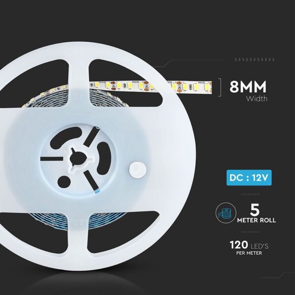 LED Ταινία 18W V-TAC Dimmable 2000lm/m CRI>95 Φυσικό Λευκό 4000K 5 Μέτρα – 212163