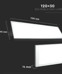 LED Πάνελ Τετράγωνο Χωνευτό 30X120 cm 29W V-TAC 120° 3960lm 4000K – 216257