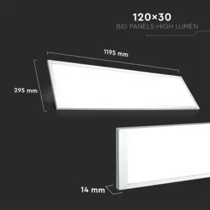 LED Πάνελ Τετράγωνο Χωνευτό 30X120 cm 29W V-TAC 120° 3960lm 4000K – 216257