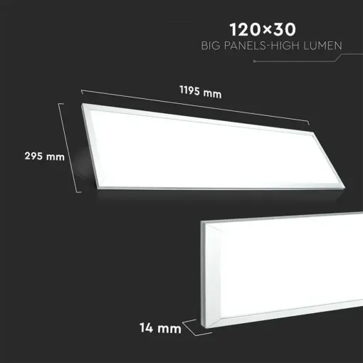 LED Πάνελ Τετράγωνο Χωνευτό 30X120 cm 29W V-TAC 120° 3960lm 4000K – 216257