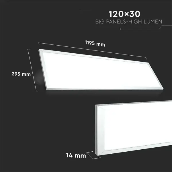 LED Πάνελ Τετράγωνο Χωνευτό 30X120 cm 29W V-TAC 120° 3960lm 4000K – 216257