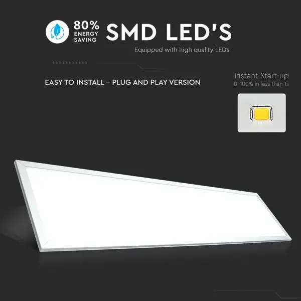 LED Πάνελ Τετράγωνο Χωνευτό 30X120 cm 29W V-TAC 120° 3960lm 4000K – 216257