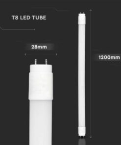 Λάμπα LED G13 T8 SMD Nano-Plastic 18W 1.2m θερμό λευκό 3000K non rotatable V-TAC – 216263