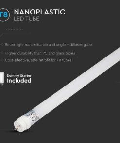 Λάμπα LED G13 T8 SMD Nano-Plastic 18W 1.2m 6400K V-TAC – 216264