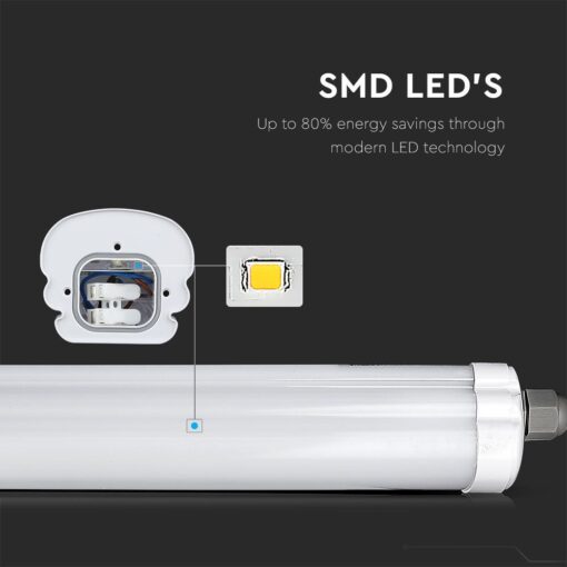 LED Φωτιστικό Τύπου Φθορίου 36W V-TAC 120cm Αδιάβροχο Φυσικό 4000K – 216285