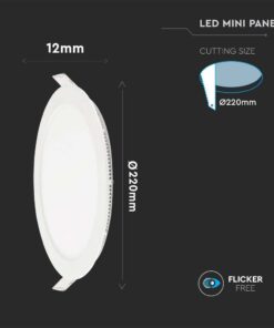 LED Πάνελ Στρογγυλό Χωνευτό 22W V-TAC Ø240mm Φυσικό 4000K – 216423
