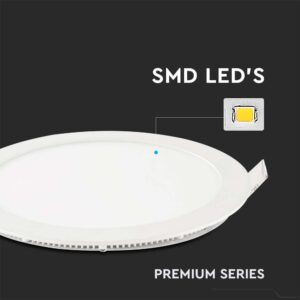 LED Πάνελ Στρογγυλό Χωνευτό 22W V-TAC Ø240mm Φυσικό 4000K – 216423
