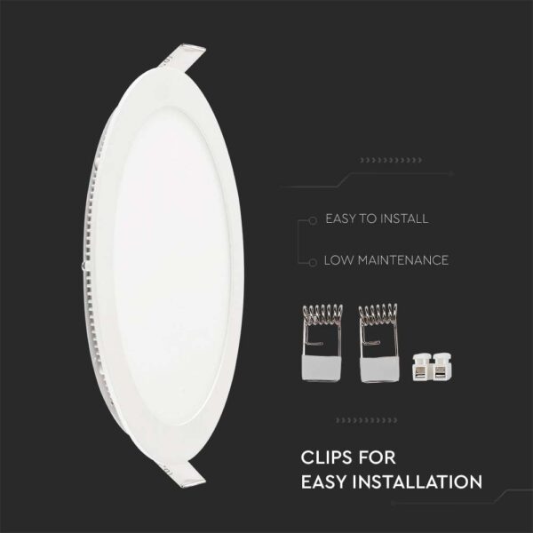 LED Πάνελ Στρογγυλό Χωνευτό 22W V-TAC Ø240mm Φυσικό 4000K – 216423